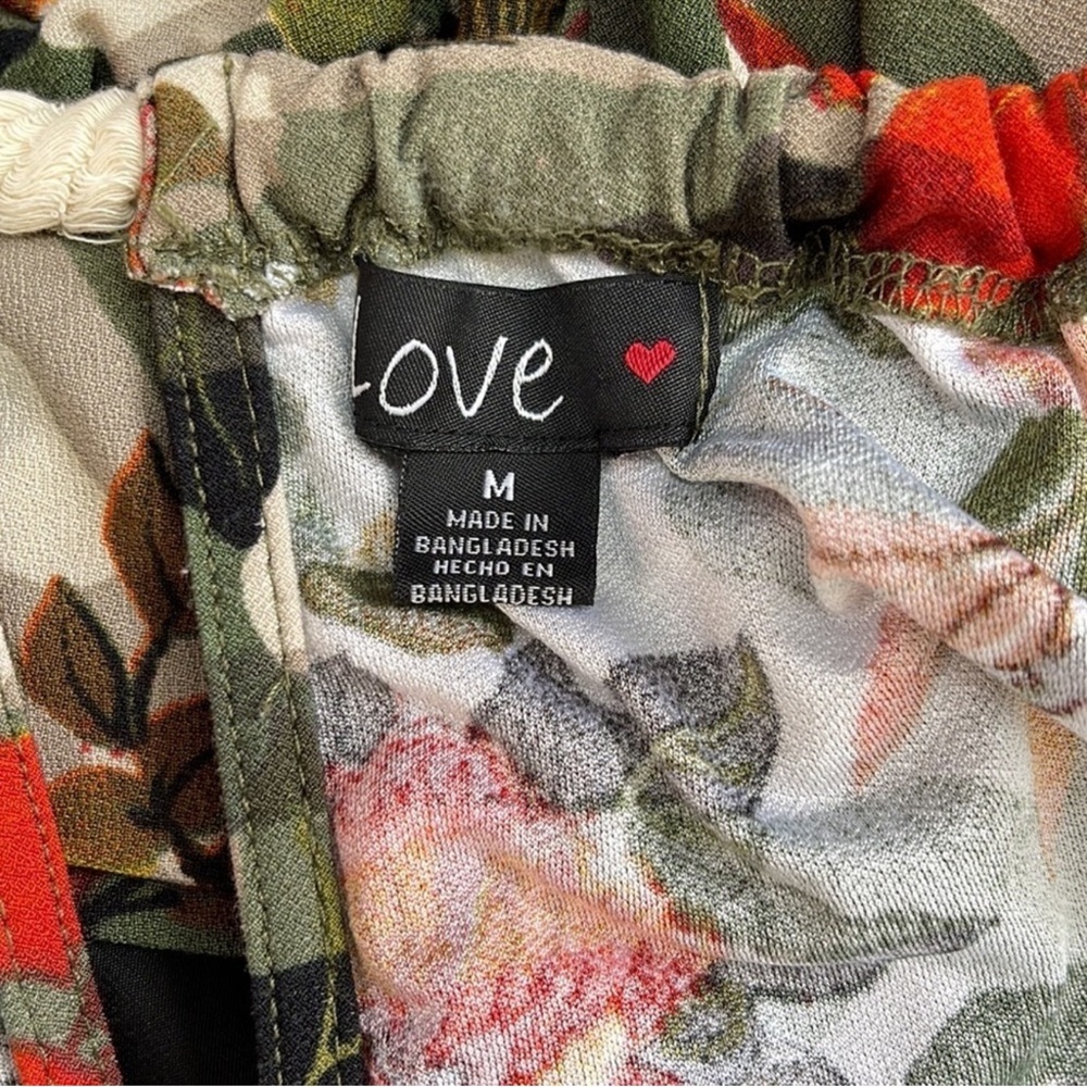 Love Floral Cami Maxi Dress in Olive, Red and Orange Size M - Picture 7 of 9
